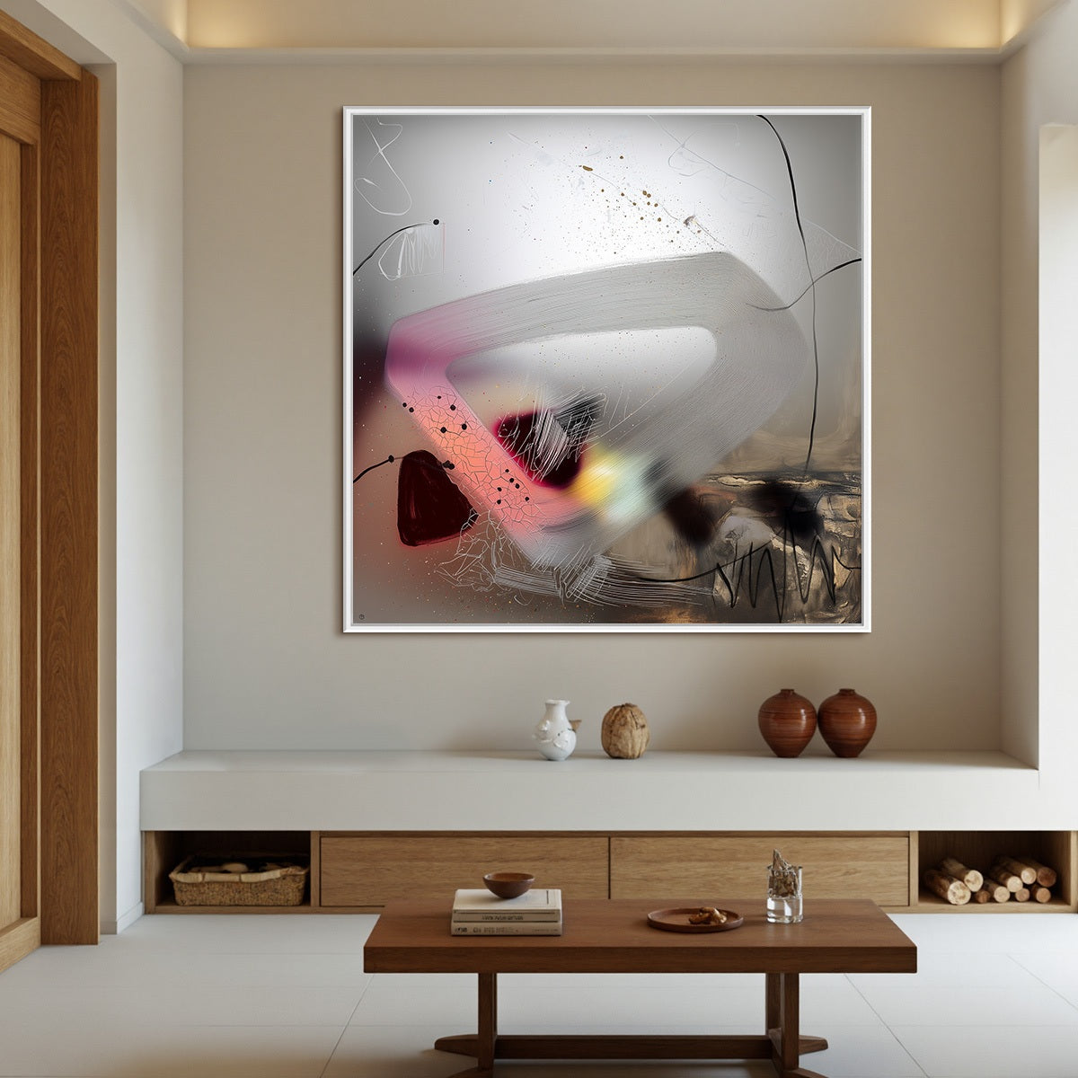 ETHEREAL WHISPERS: Abstract Mixed Media Oil Painting - Image 6