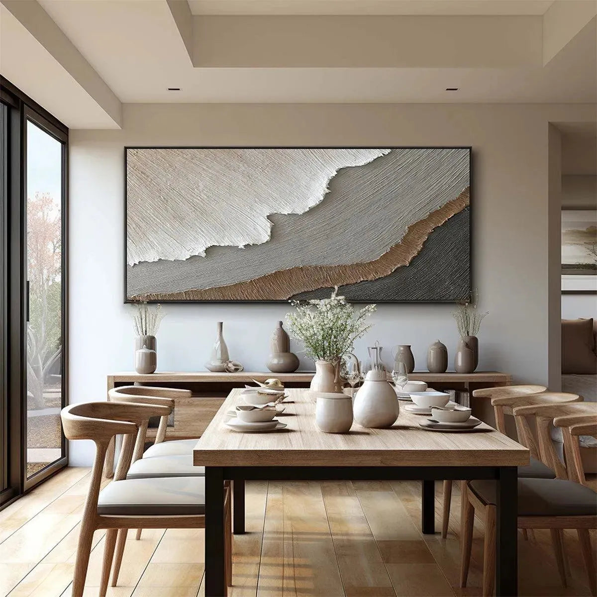 EARTH TONES: Textured Abstract Landscape Painting in Neutral Colors - Image 8