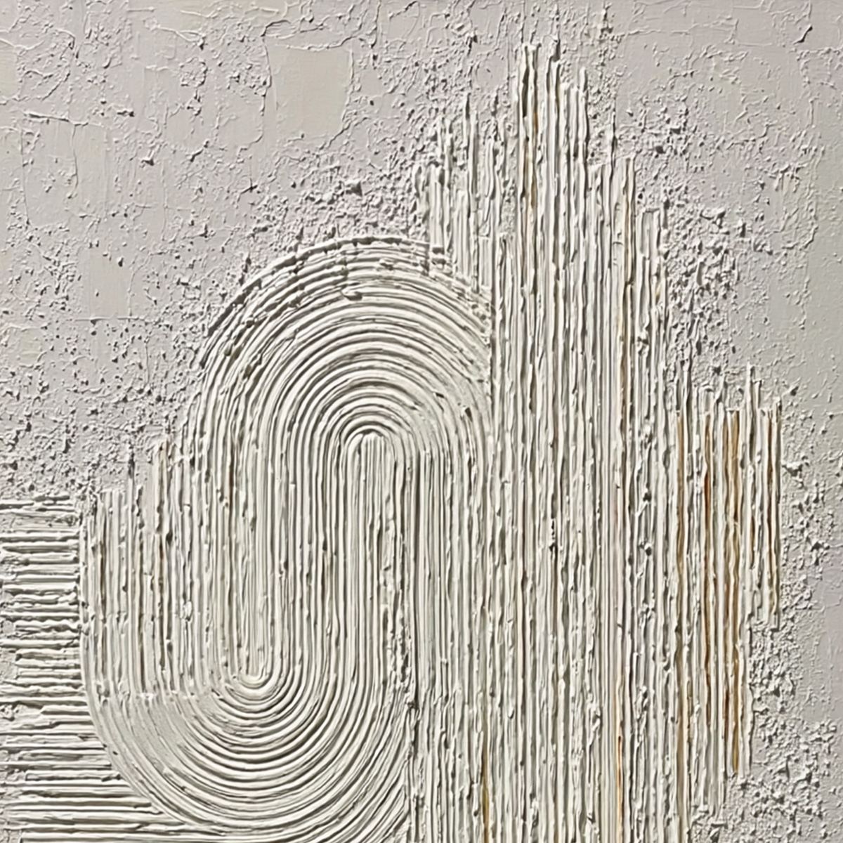 Echoes in Silence: Textured White Abstract Wabi Sabi Wall Art - Image 3