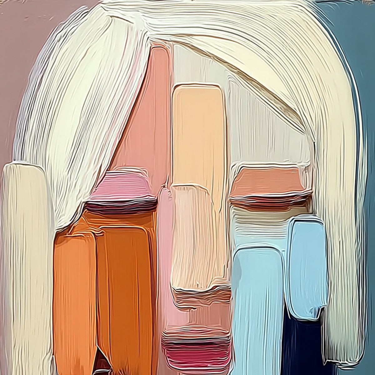 FACETS: Expressive Abstract Portrait Impasto Oil Painting - Image 3