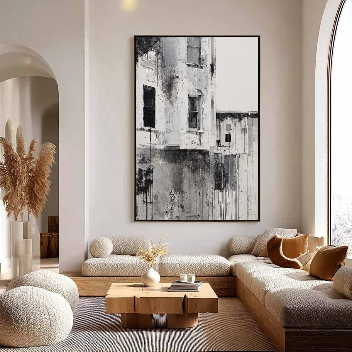 FADING FACADE: Monochromatic Abstract Architecture Painting - Image 2