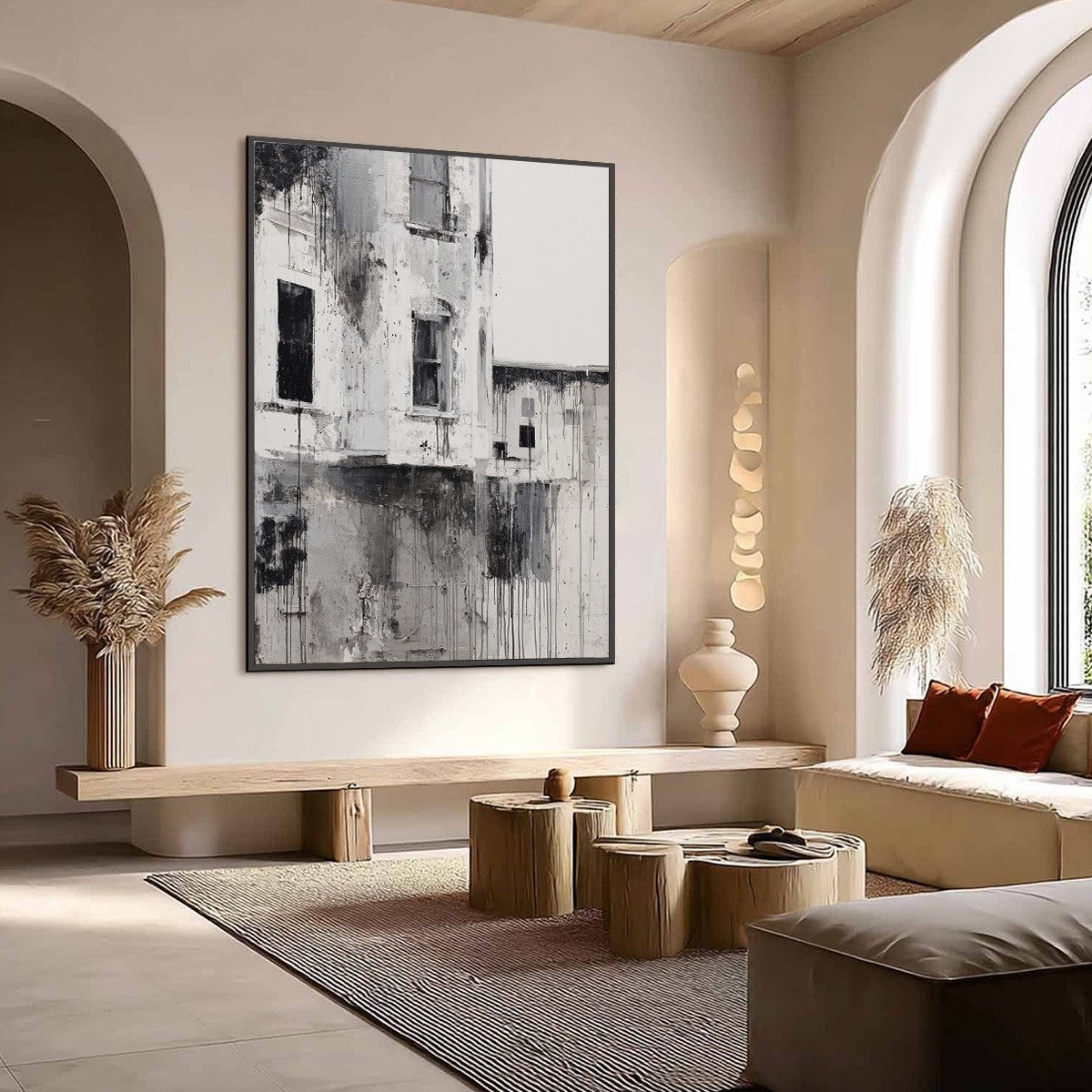 FADING FACADE: Monochromatic Abstract Architecture Painting - Image 7