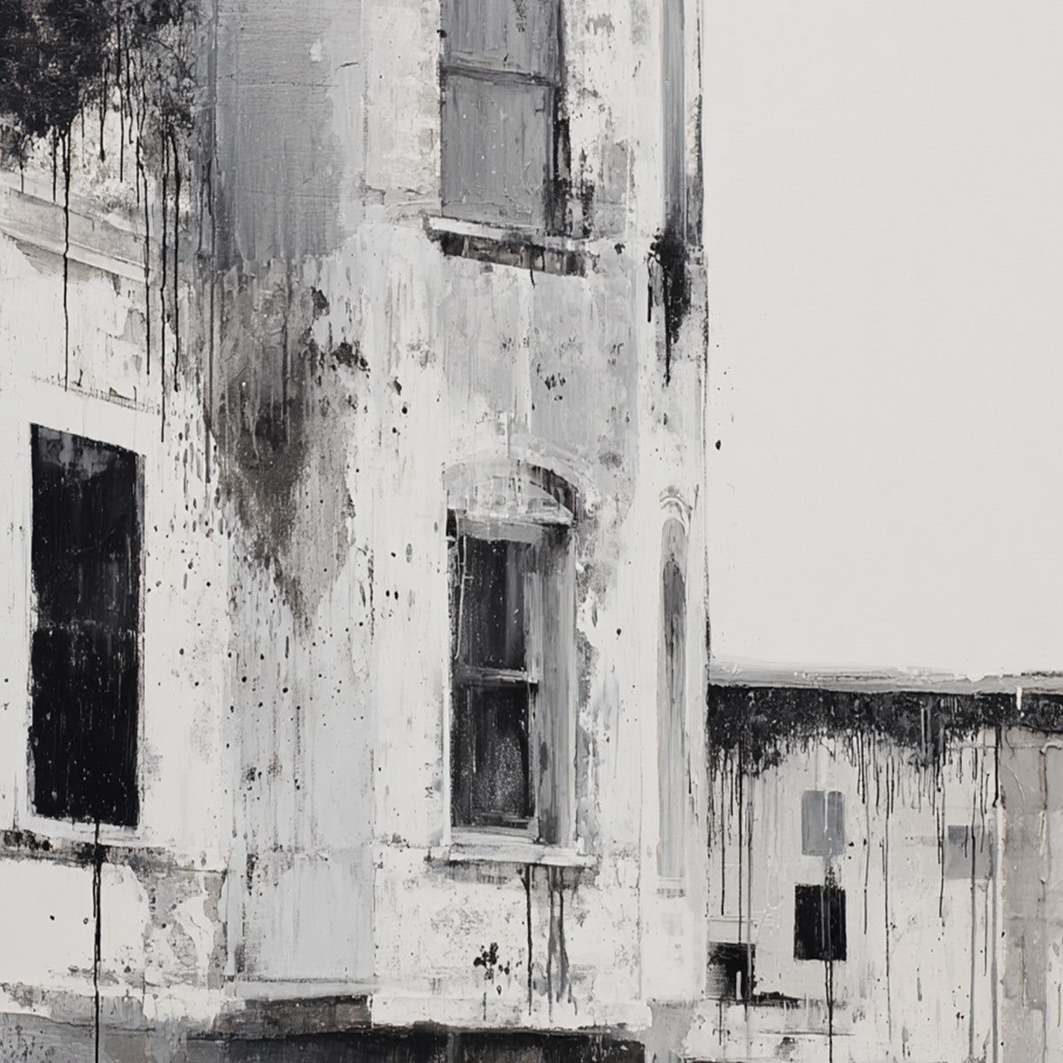 FADING FACADE: Monochromatic Abstract Architecture Painting - Image 3