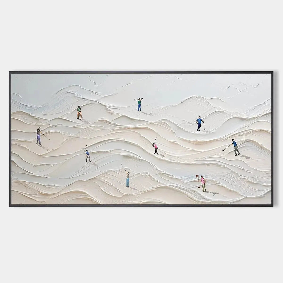 FAIRWAY VISTA: Textured Golf Course Landscape Painting for Office