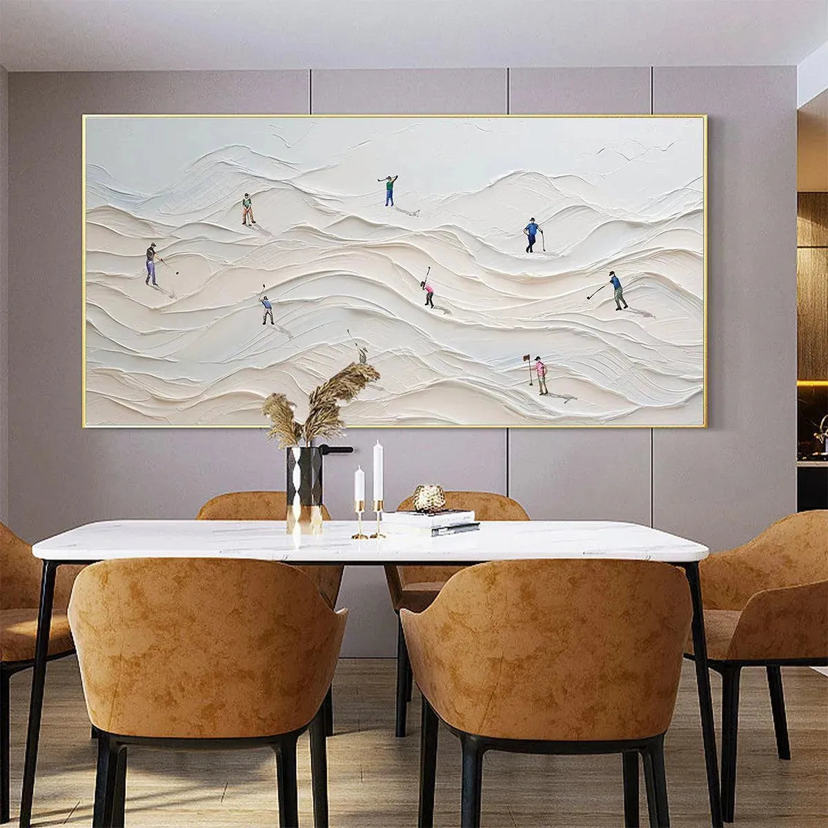 FAIRWAY VISTA: Textured Golf Course Landscape Painting for Office - Image 5