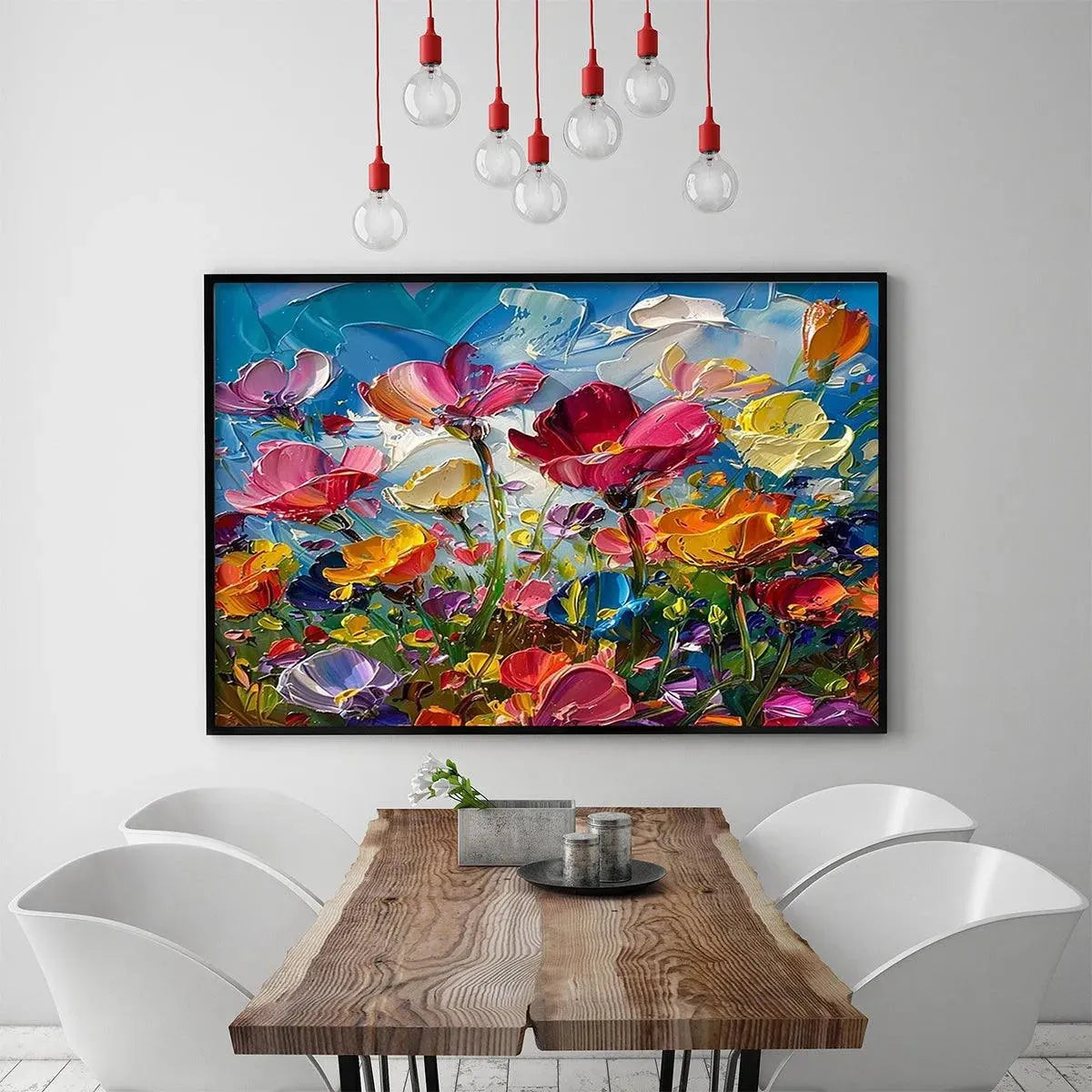 FIELD OF DREAMS: Textured Floral Painting, Impasto Wall Art, Horizontal Canvas, Wildflower Decor - Image 10
