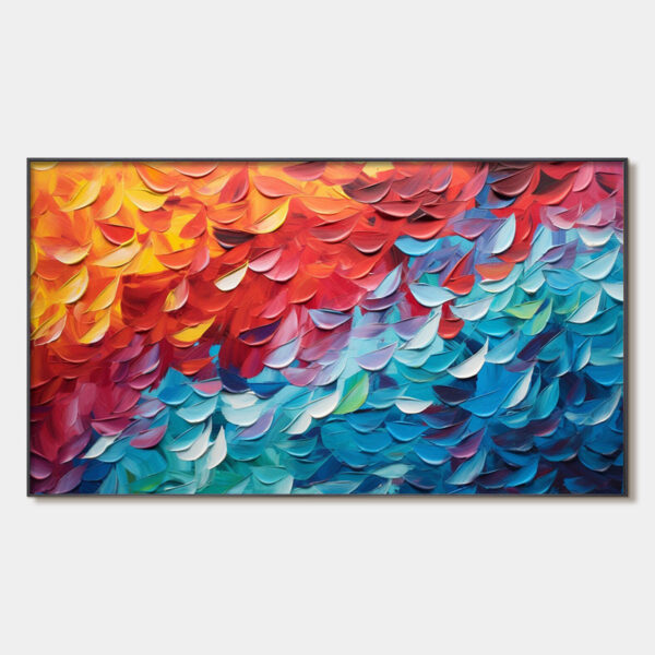 FIERY DANCE: Textured Abstract Oil Painting