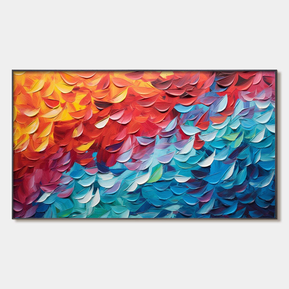 FIERY DANCE: Textured Abstract Oil Painting