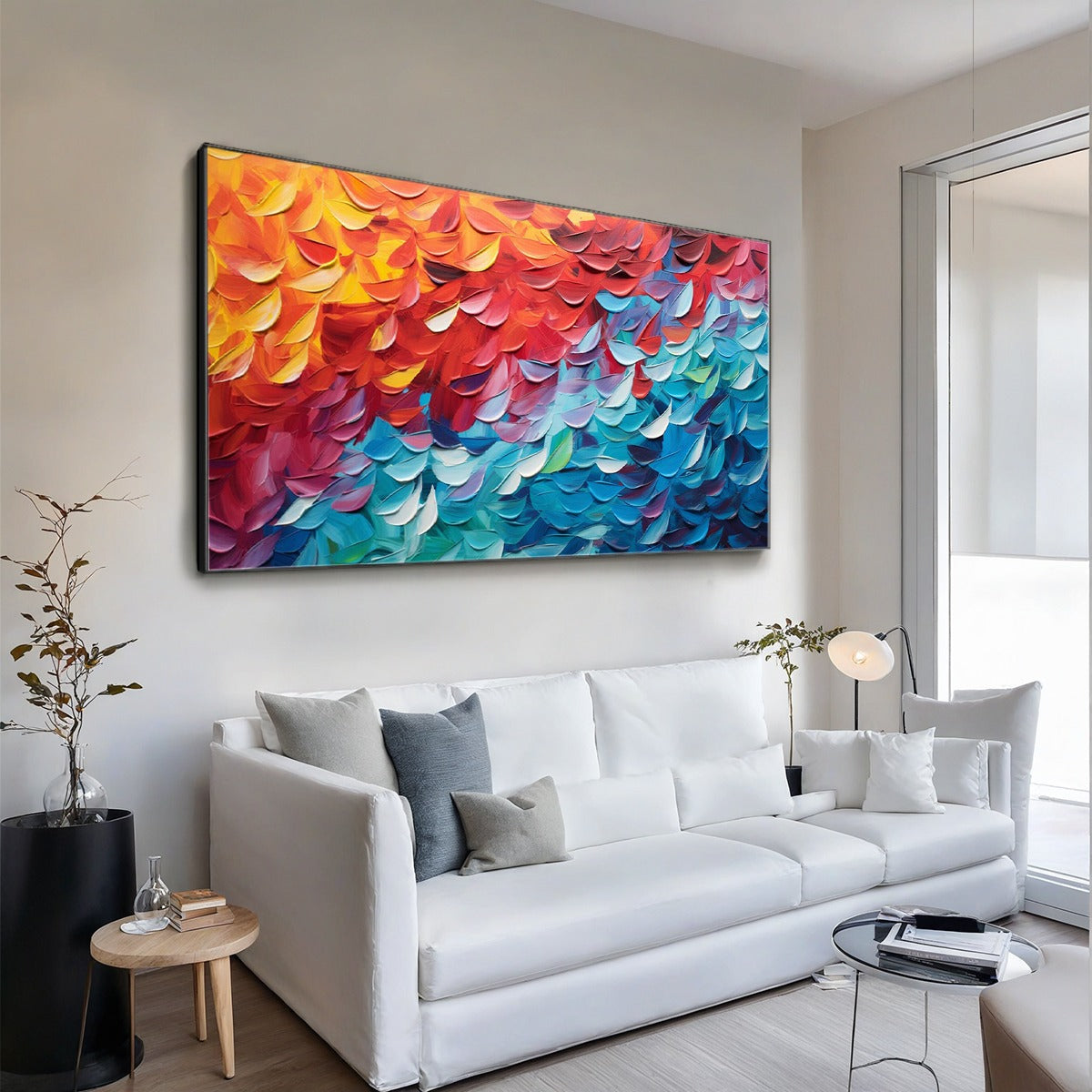 FIERY DANCE: Textured Abstract Oil Painting - Image 6