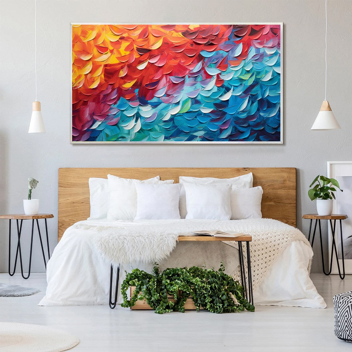 FIERY DANCE: Textured Abstract Oil Painting - Image 7