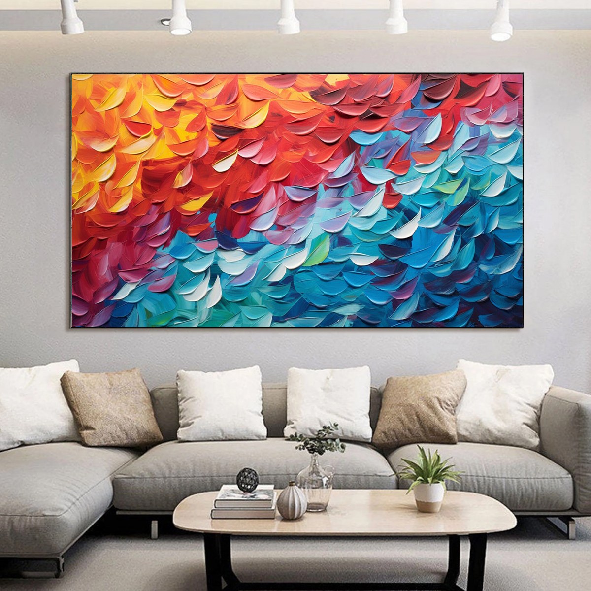 FIERY DANCE: Textured Abstract Oil Painting - Image 2