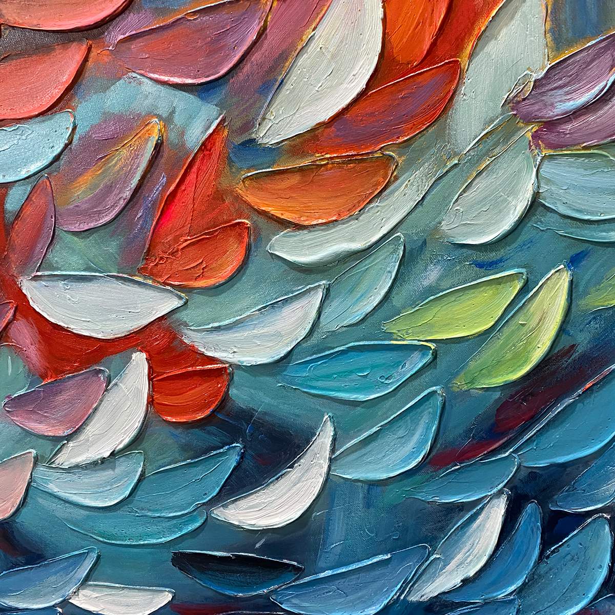 FIERY DANCE: Textured Abstract Oil Painting - Image 5