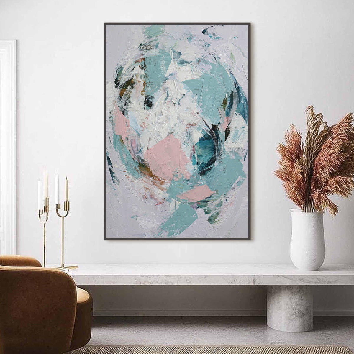 FIRST BLUSH: Textured Modern Abstract Painting - Image 2