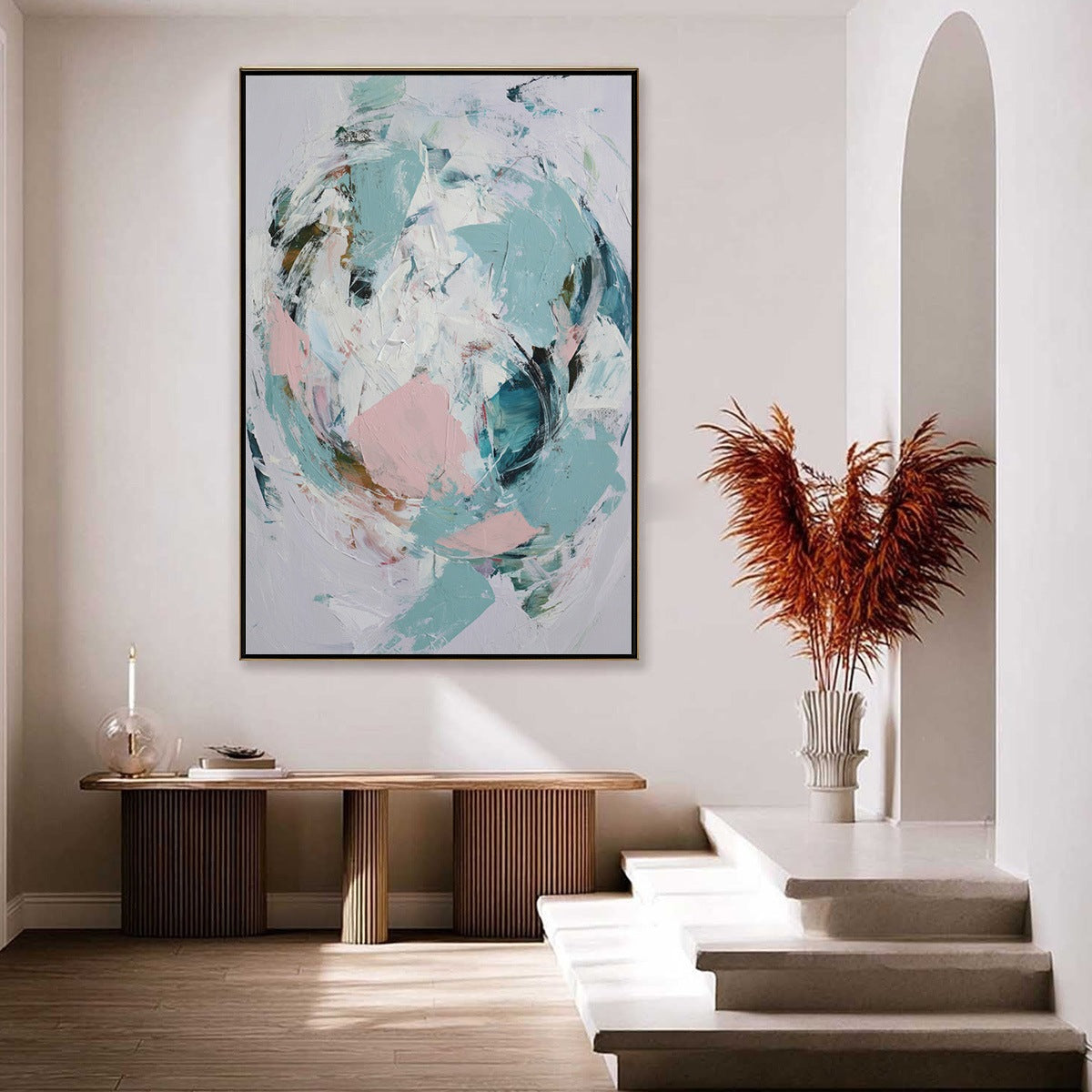 FIRST BLUSH: Textured Modern Abstract Painting - Image 6