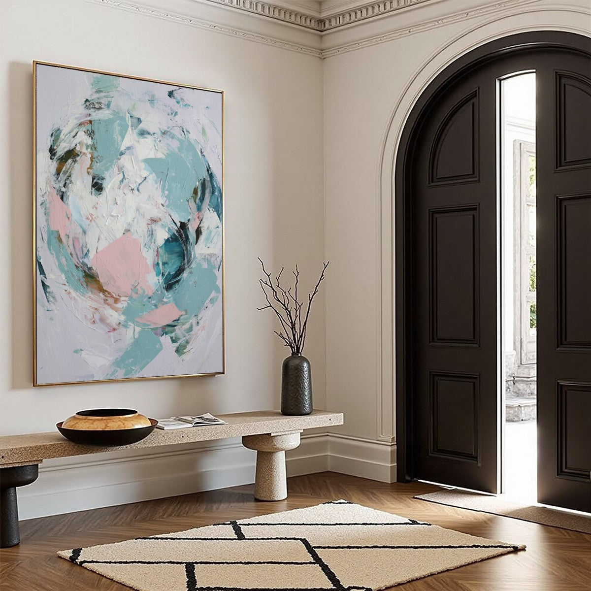 FIRST BLUSH: Textured Modern Abstract Painting - Image 8