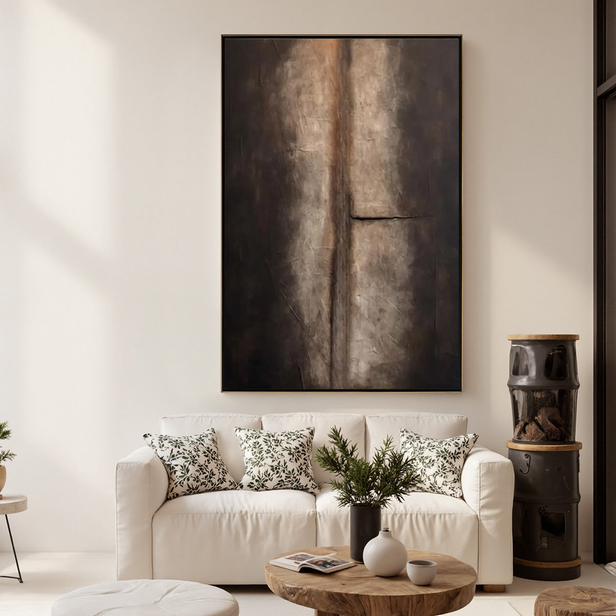 FISSURE: Large Textured Wabi Sabi Abstract Painting in Earth Tones - Image 4