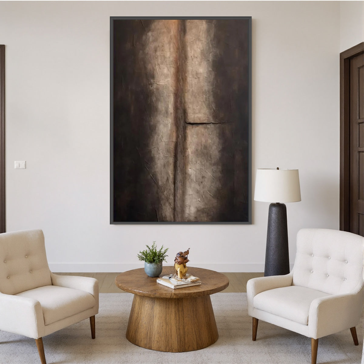 FISSURE: Large Textured Wabi Sabi Abstract Painting in Earth Tones - Image 6