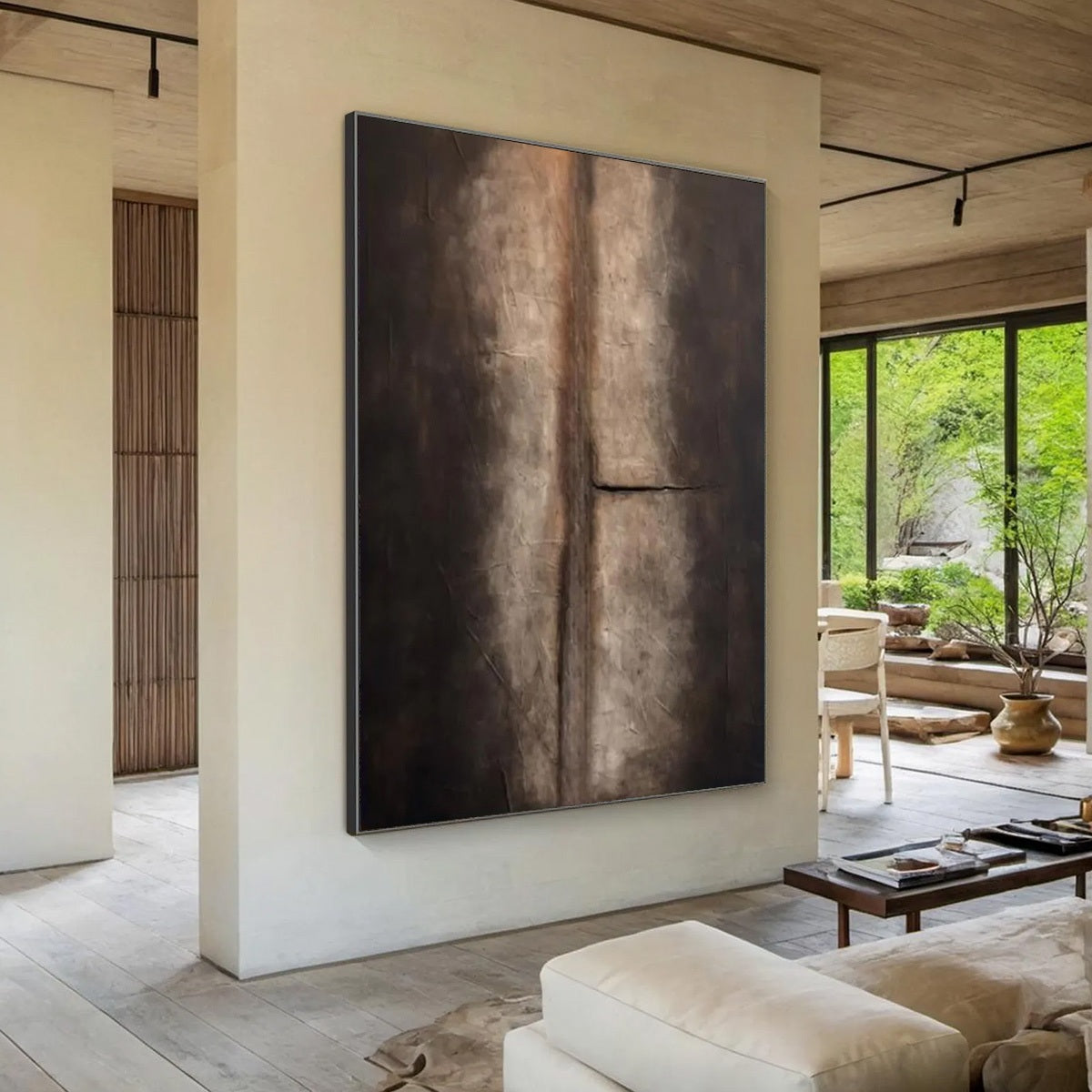 FISSURE: Large Textured Wabi Sabi Abstract Painting in Earth Tones - Image 7