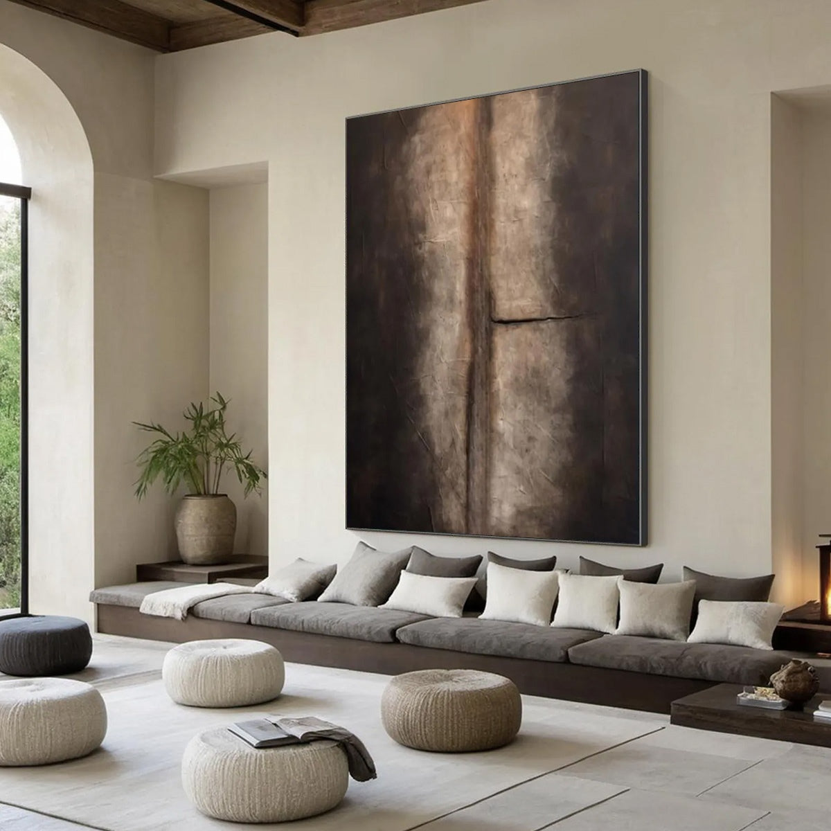 FISSURE: Large Textured Wabi Sabi Abstract Painting in Earth Tones - Image 8