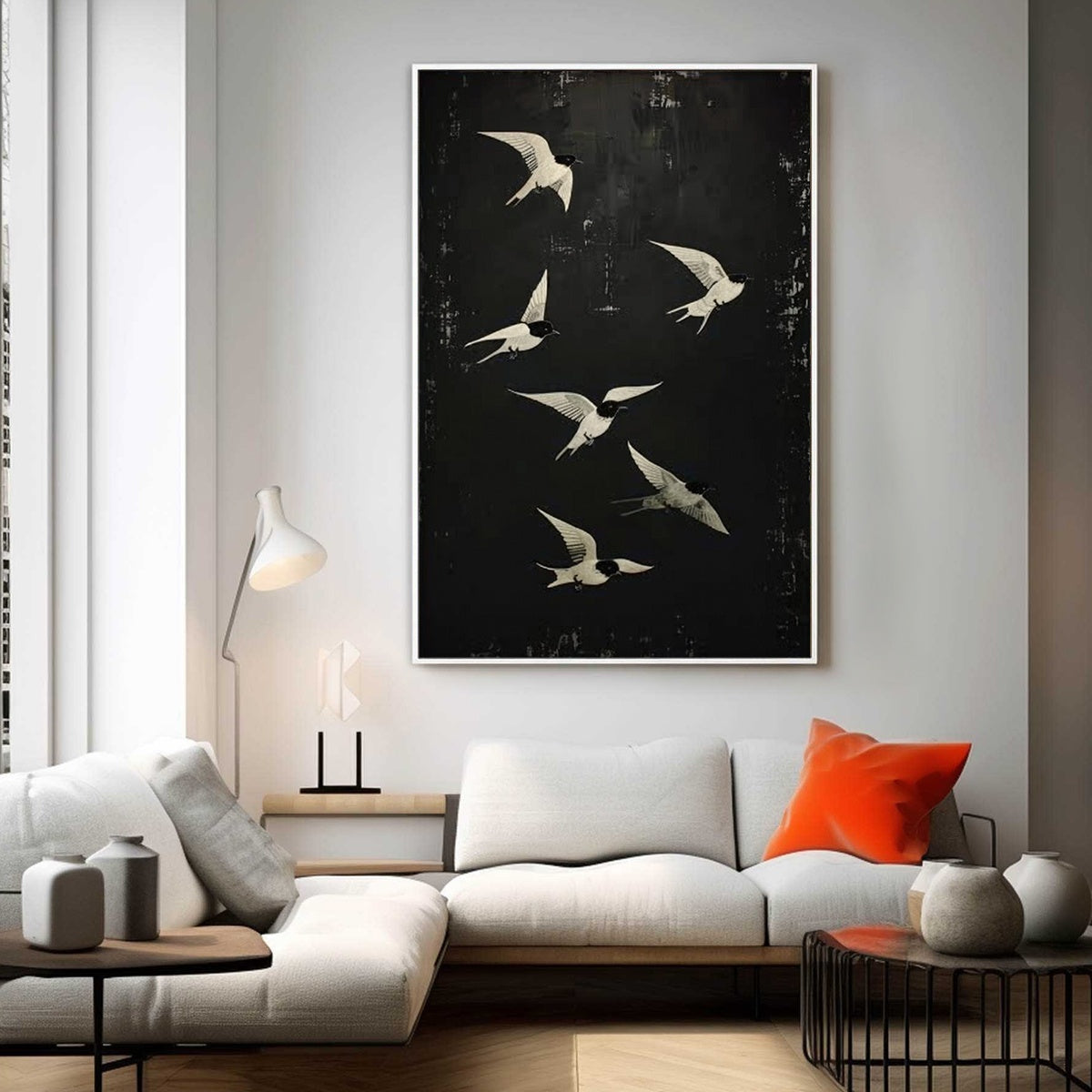 FLIGHT: Minimalist Birds in Flight Oil Painting - Image 7