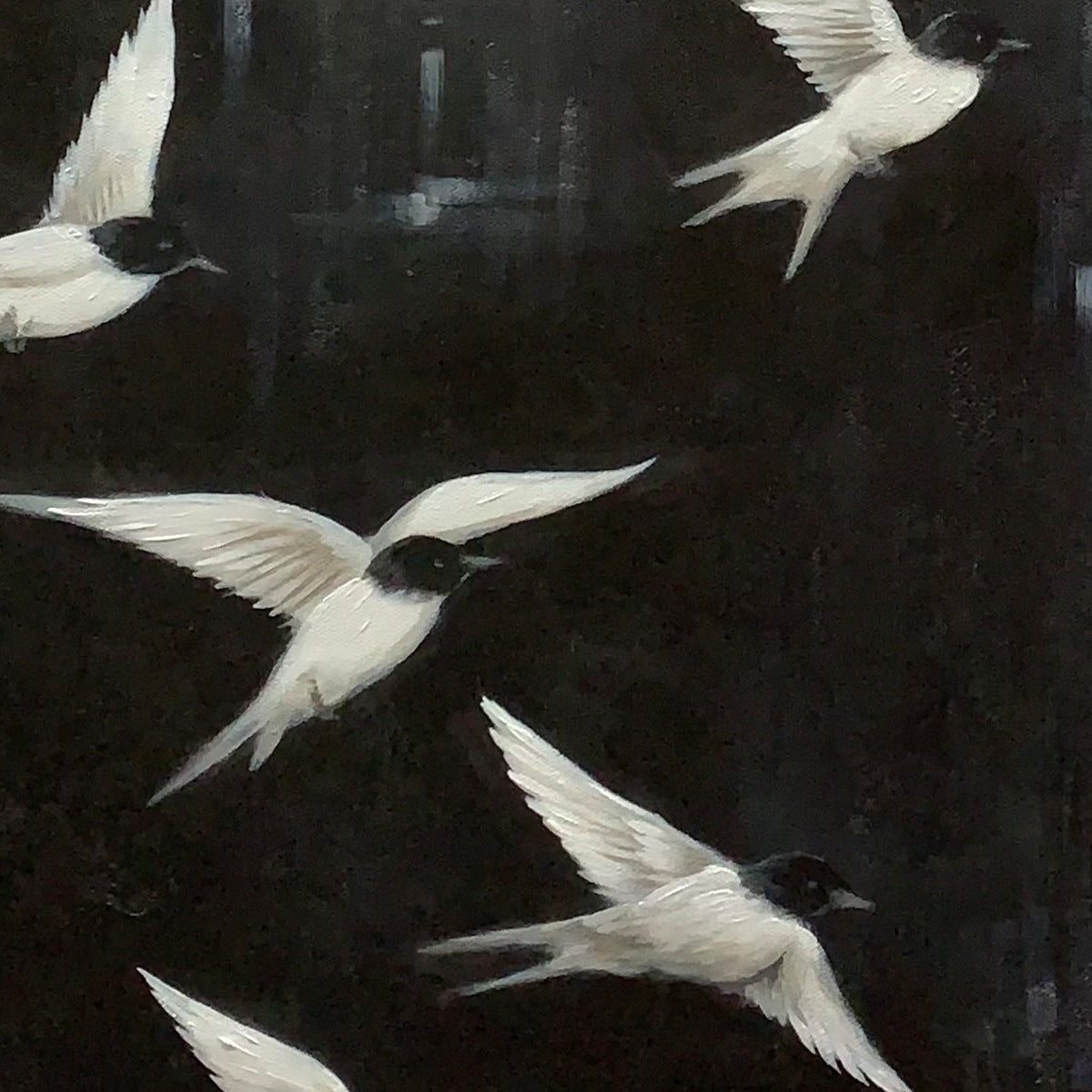 FLIGHT: Minimalist Birds in Flight Oil Painting - Image 3