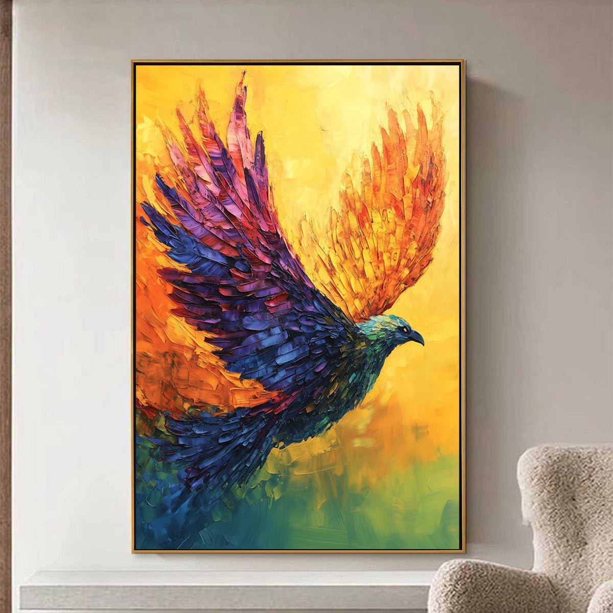 FLIGHT OF FANCY: Textured Impasto Bird Oil Painting - Image 2