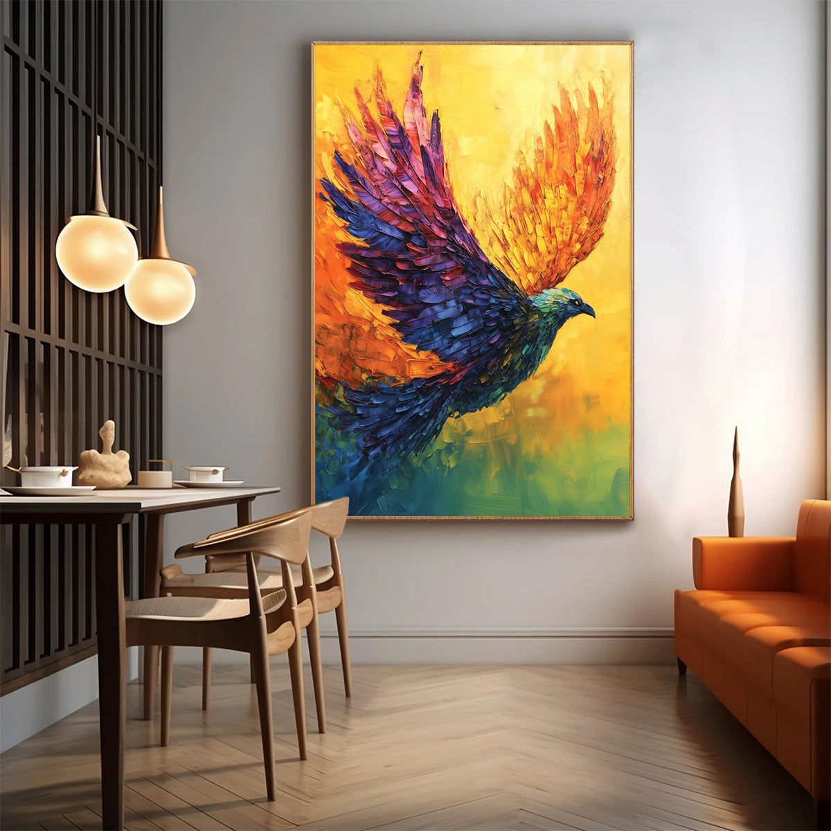 FLIGHT OF FANCY: Textured Impasto Bird Oil Painting - Image 7