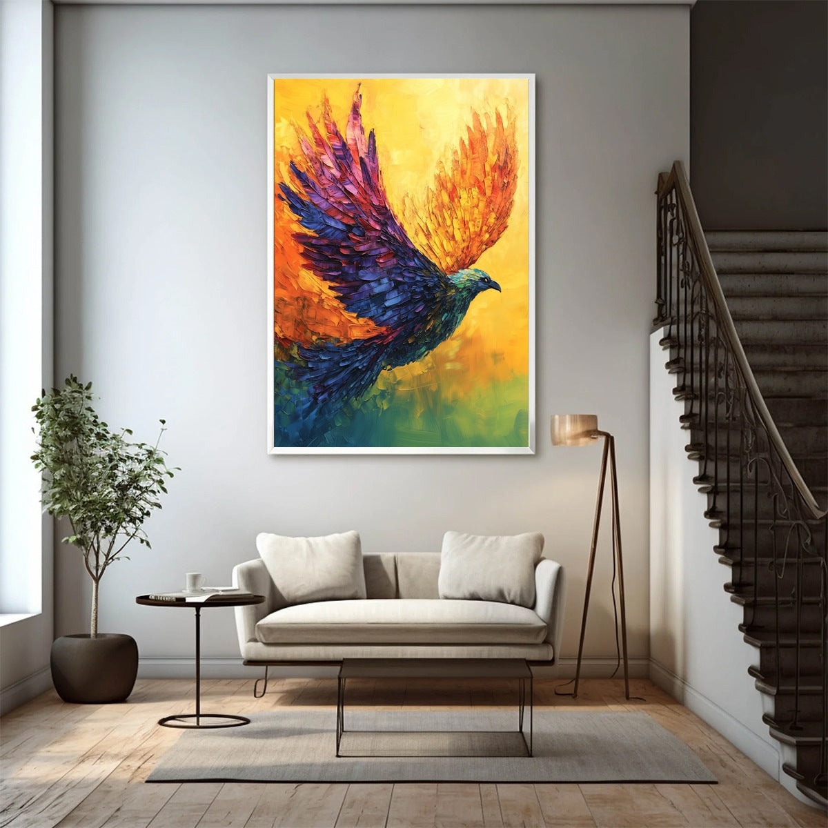 FLIGHT OF FANCY: Textured Impasto Bird Oil Painting - Image 6