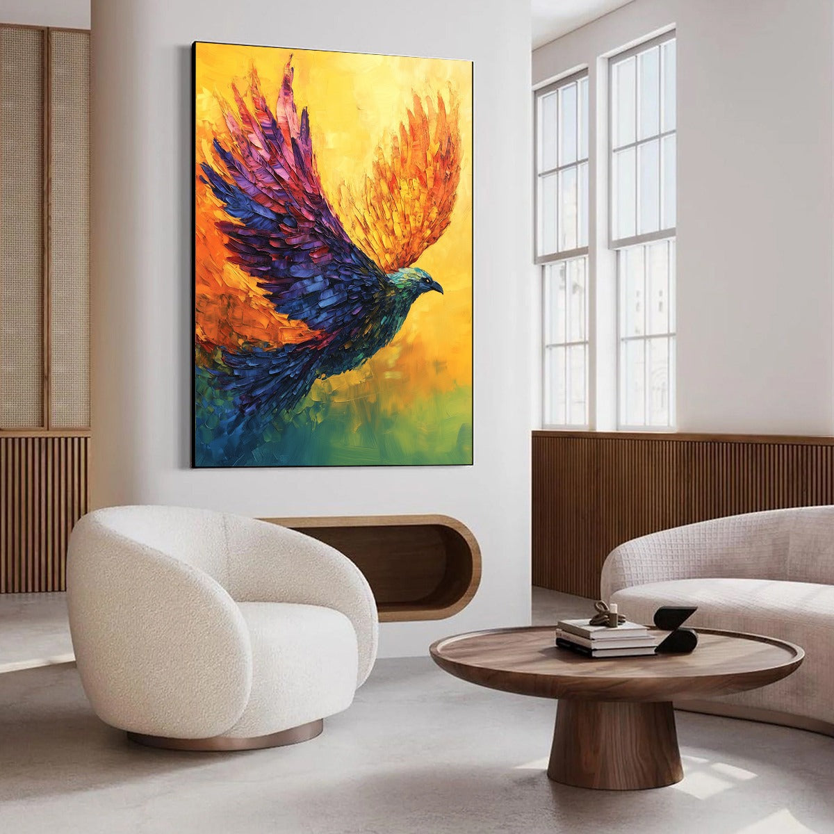 FLIGHT OF FANCY: Textured Impasto Bird Oil Painting - Image 4