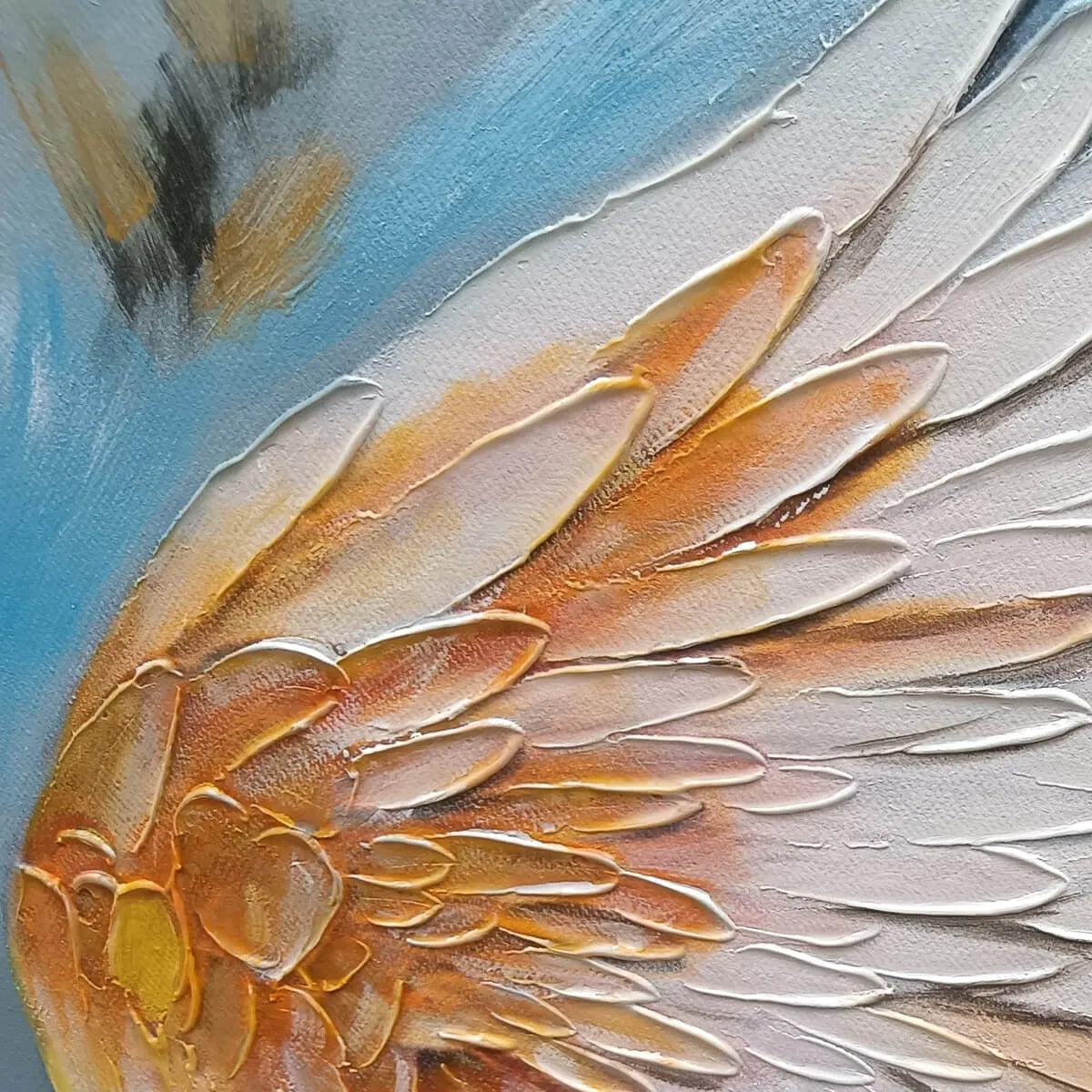 FLORAL FLIGHT: Textured Floral Wings Oil Painting on Canvas - Image 5