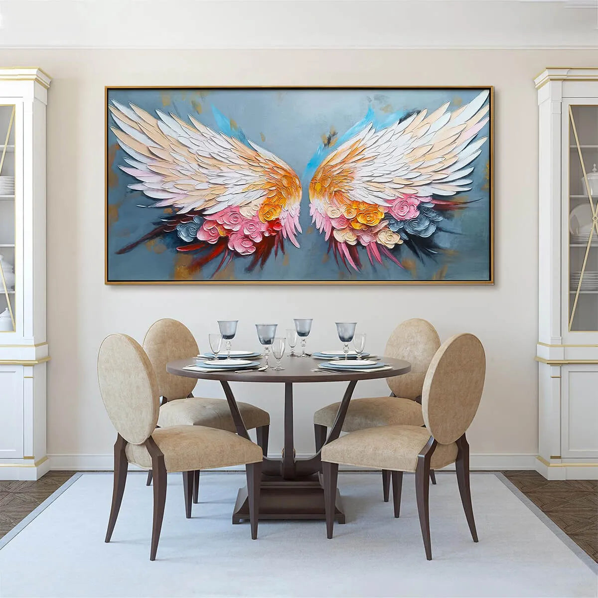 FLORAL FLIGHT: Textured Floral Wings Oil Painting on Canvas - Image 6