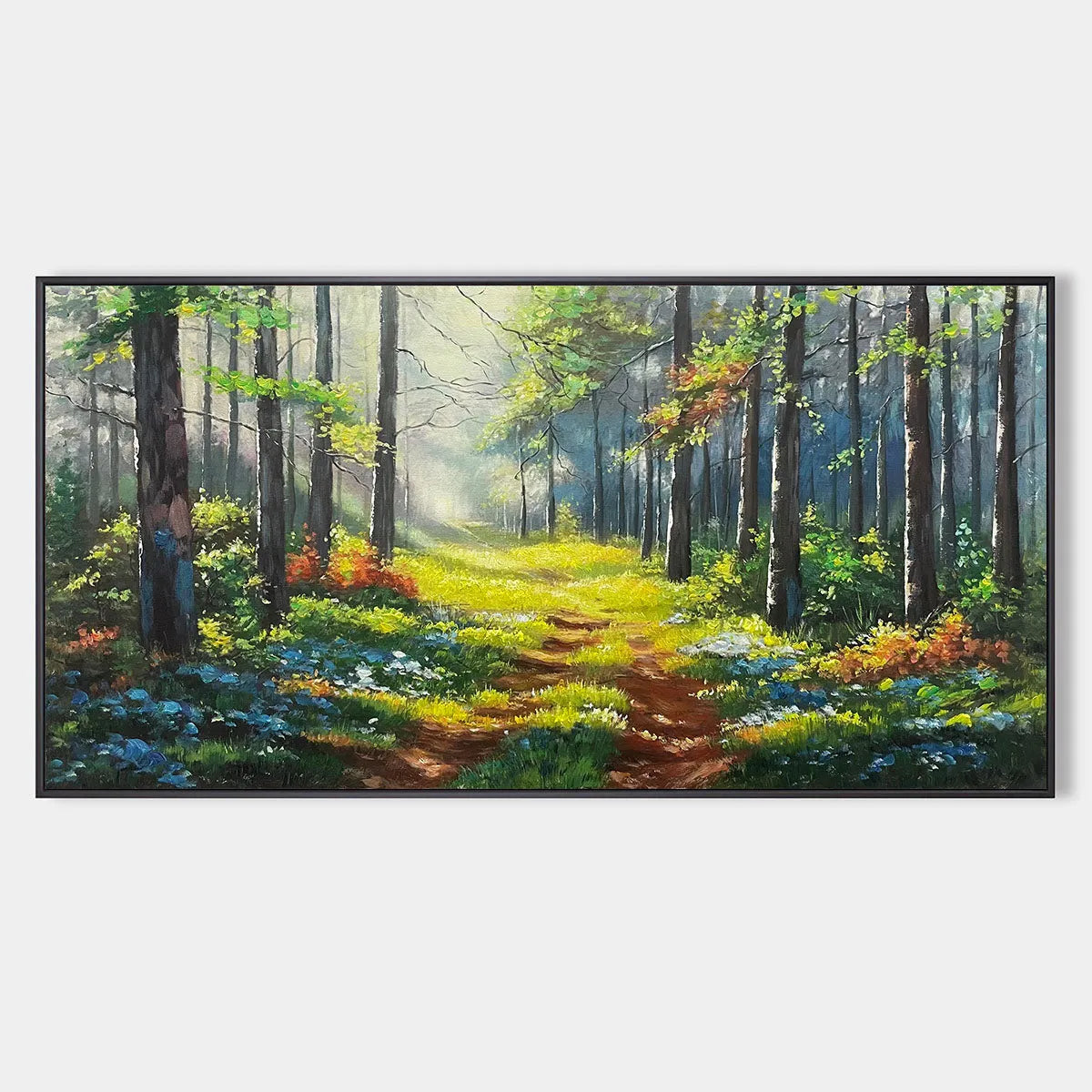 FOREST PATH: Forest Landscape Painting, Nature Trail, Green, Living Room, Bedroom, Office