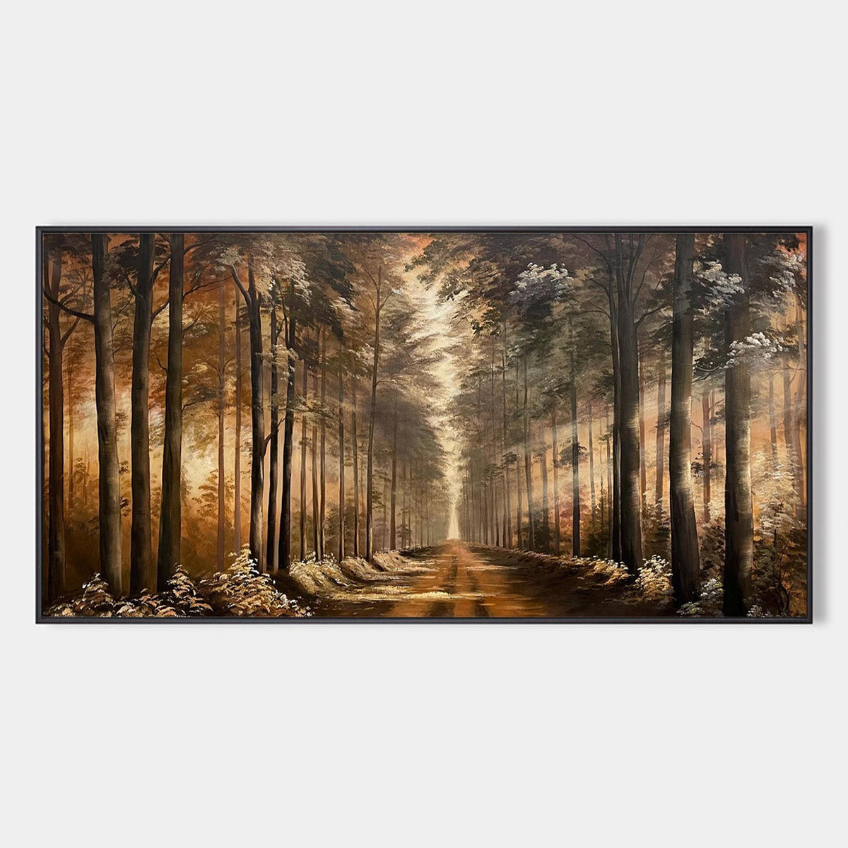 FOREST PATH: Panoramic Landscape Oil Painting