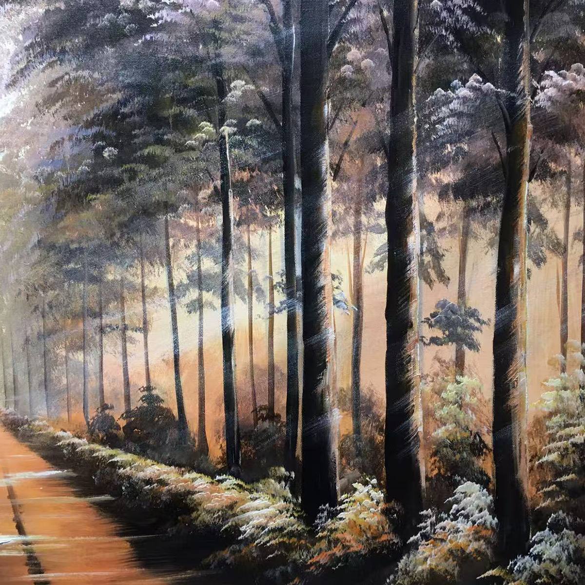 FOREST PATH: Panoramic Landscape Oil Painting - Image 3