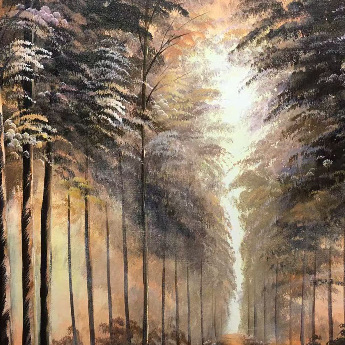 FOREST PATH: Panoramic Landscape Oil Painting - Image 5