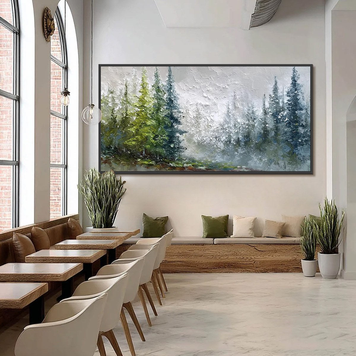 FOREST'S BREATH: Textured Horizontal Forest Landscape Painting - Image 6