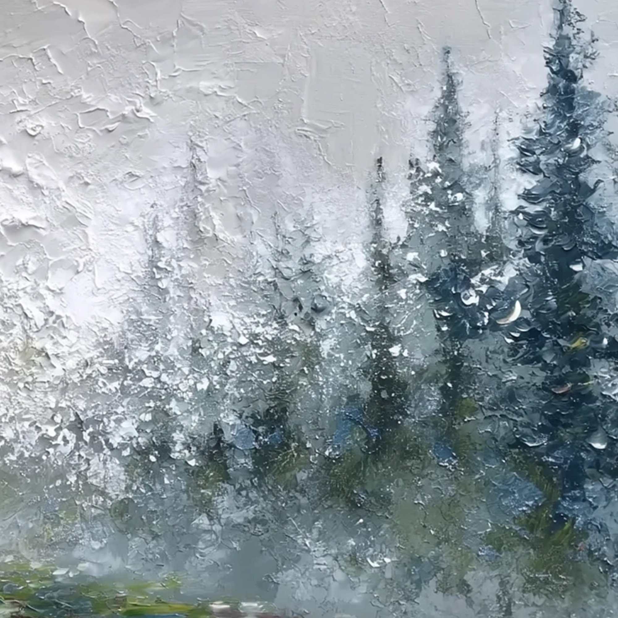 FOREST'S BREATH: Textured Horizontal Forest Landscape Painting - Image 5