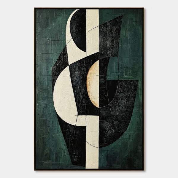 FRAGMENTED FORMS: Textured Geometric Abstract Oil Painting