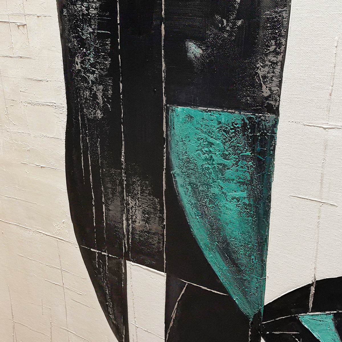 FRAGMENTED GAZE: Textured Abstract Portrait Painting - Image 6
