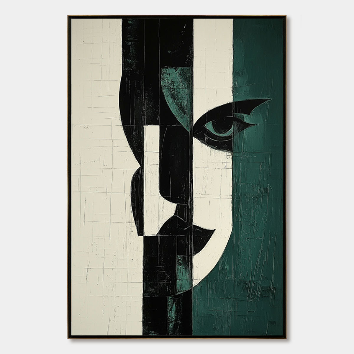 FRAGMENTED GAZE: Textured Abstract Portrait Painting
