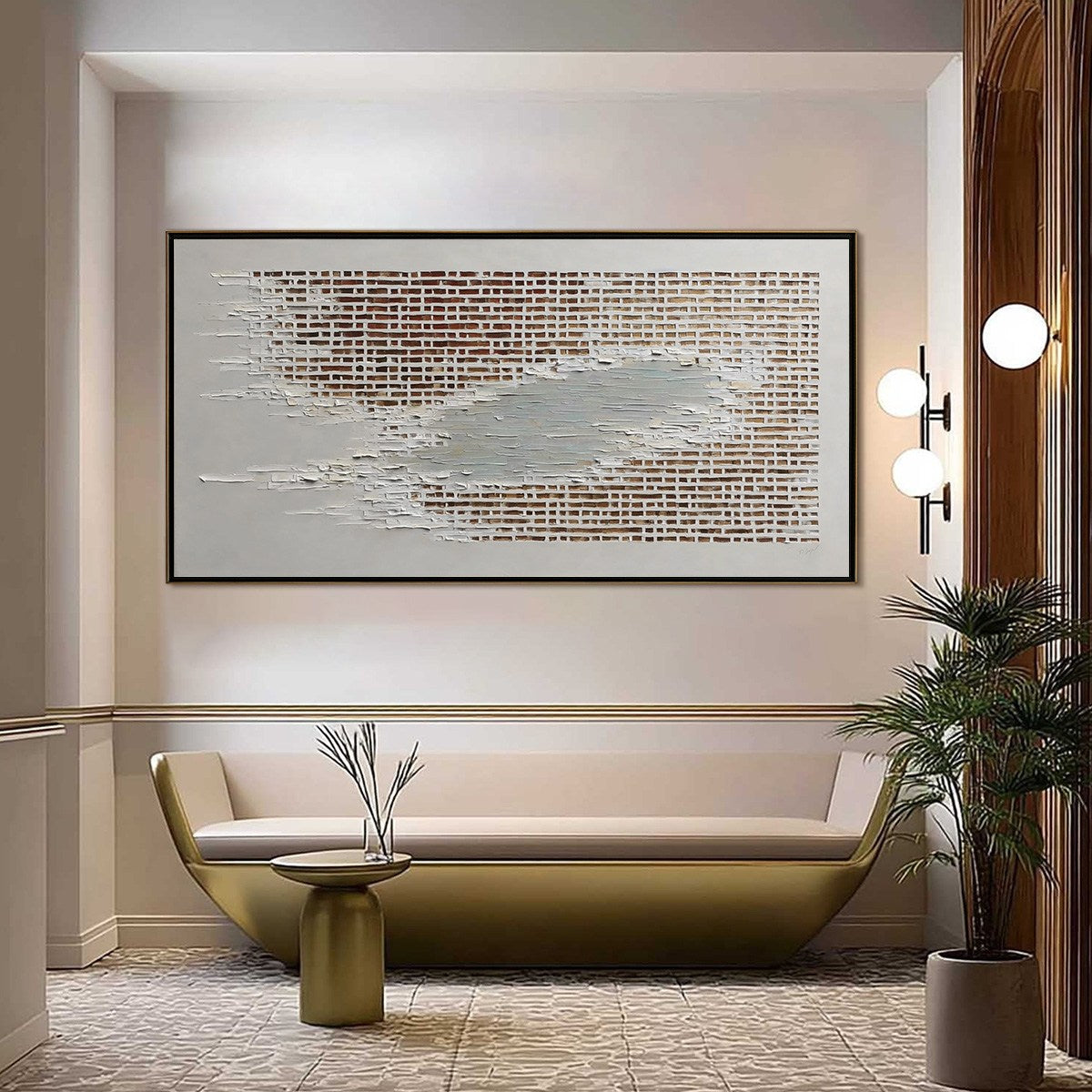 FRAGMENTS OF TIME: Textured Minimalist Architectural Abstract Painting - Image 4