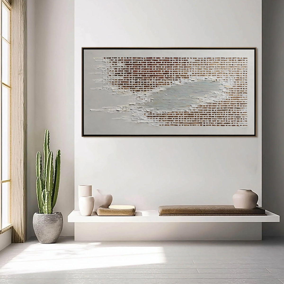 FRAGMENTS OF TIME: Textured Minimalist Architectural Abstract Painting - Image 6