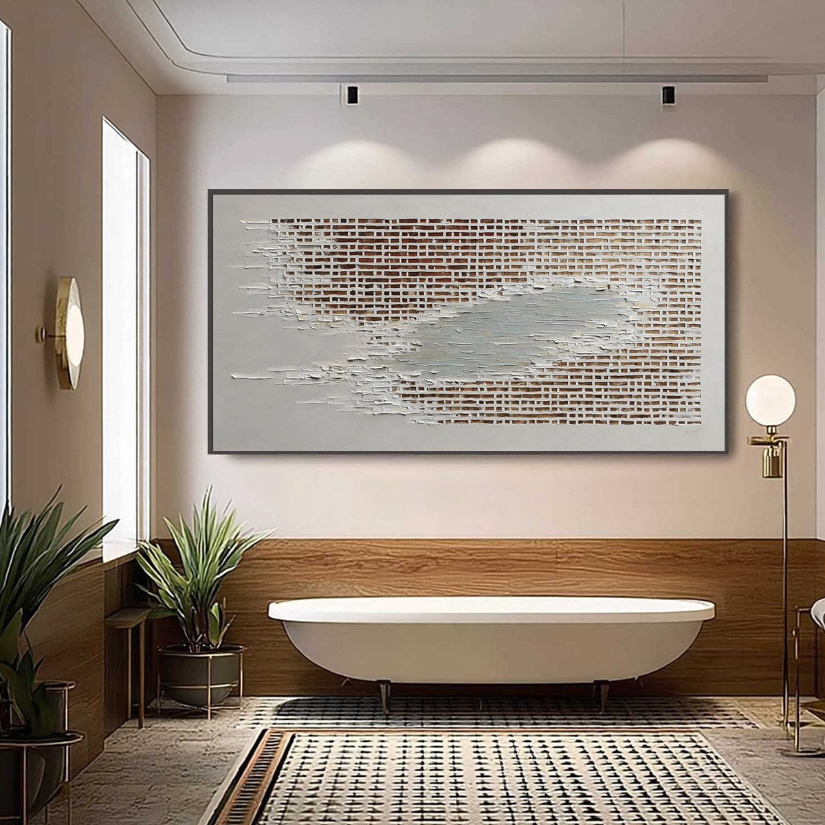 FRAGMENTS OF TIME: Textured Minimalist Architectural Abstract Painting - Image 2