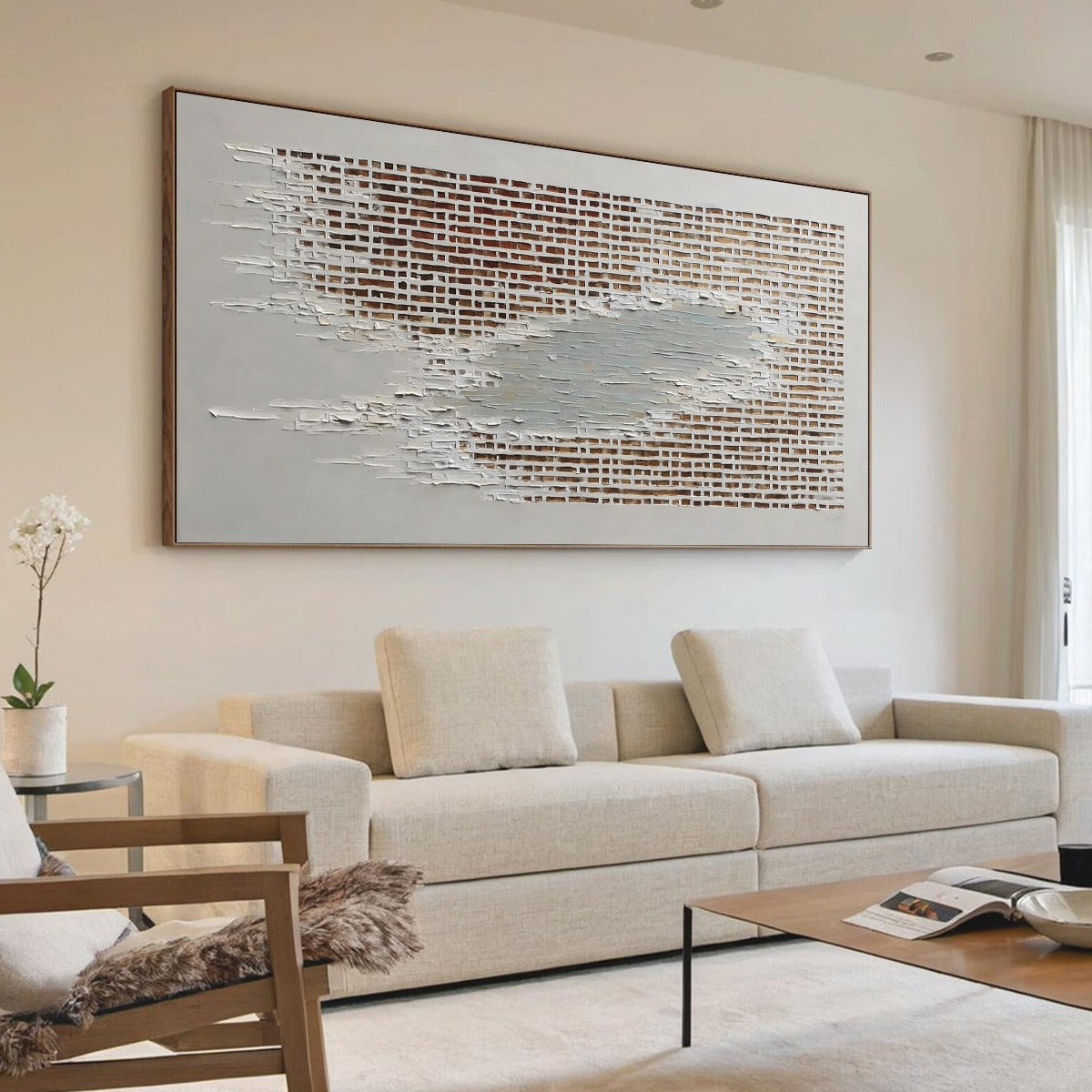 FRAGMENTS OF TIME: Textured Minimalist Architectural Abstract Painting - Image 7