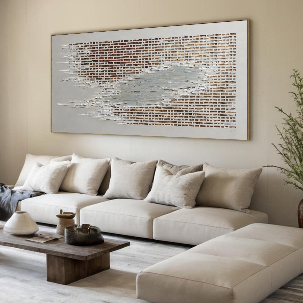 FRAGMENTS OF TIME: Textured Minimalist Architectural Abstract Painting - Image 8