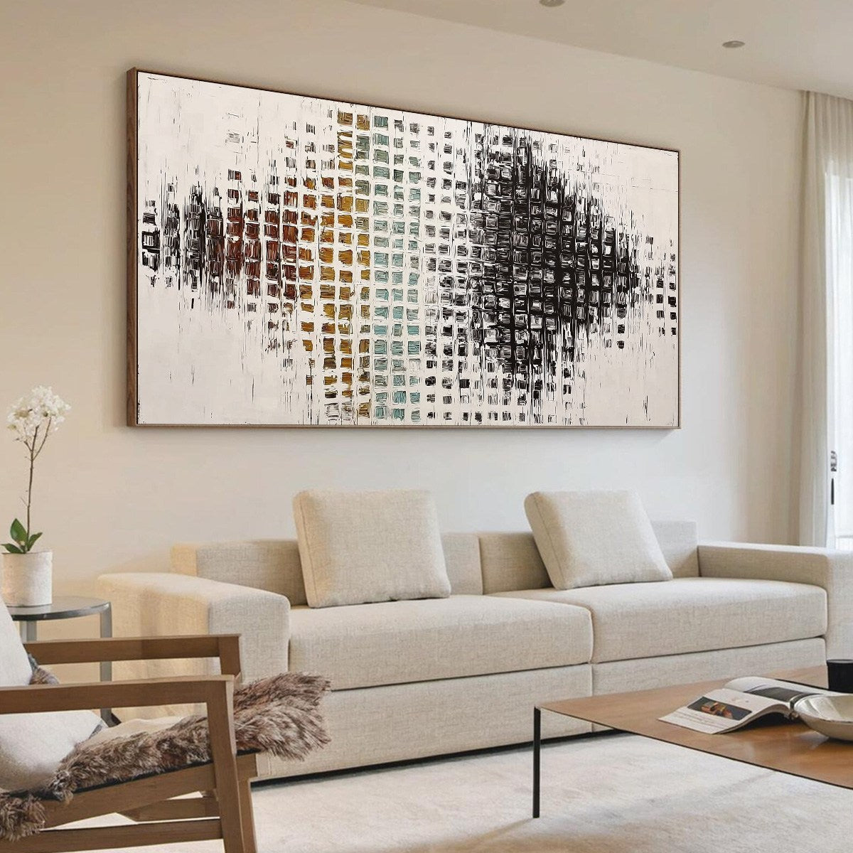 FREQUENCY: Large Textured Wabi Sabi Abstract Painting - Image 7