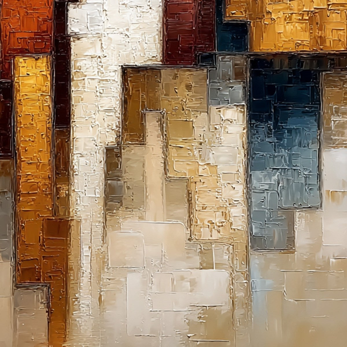 FRONTIER ECHOES: Large Textured Abstract Figurative Palette Knife Painting - Image 3