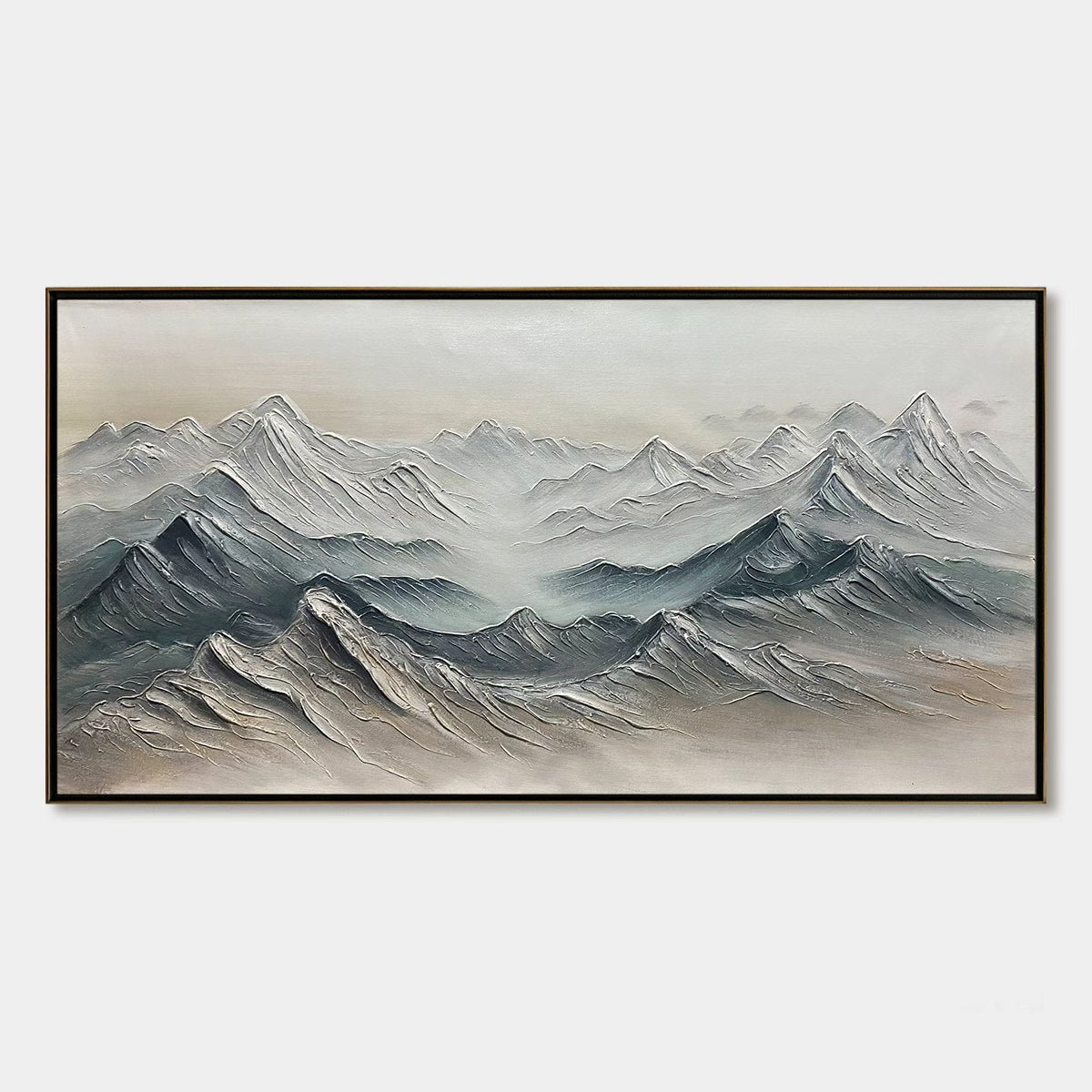 Ready to Ship | FROZEN PEAKS: Textured Minimalist Mountain Landscape - Image 3