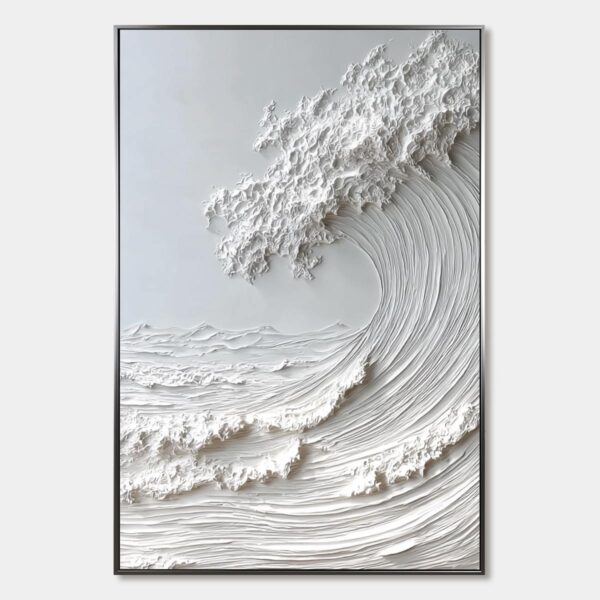 FROZEN MOMENTUM: Textured Impasto Seascape Oil Painting