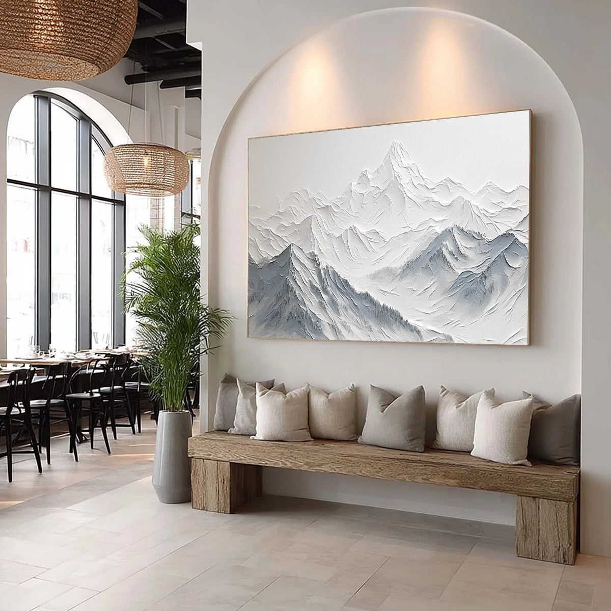 FROZEN PEAKS: Textured Minimalist Mountain Landscape - Image 8
